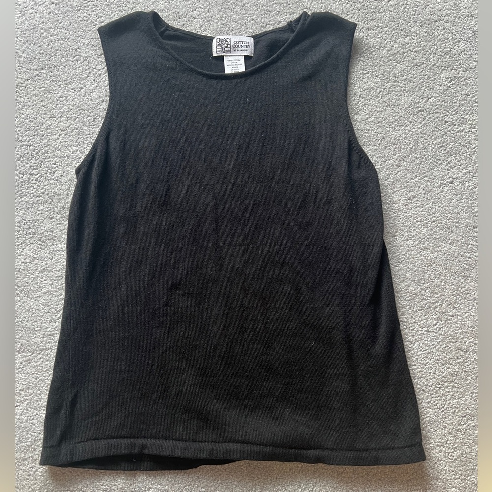 Cotton Country Black Sleeveless Women's Top